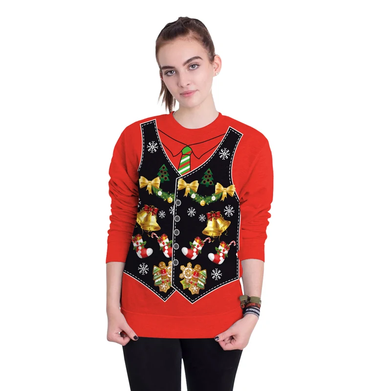 Уродливый Рождественский свитер для женщин/мужчин, Забавный пуловер с 3D принтом, осенне-зимняя одежда Kersttrui, женские мужские майки и свитера, топы
