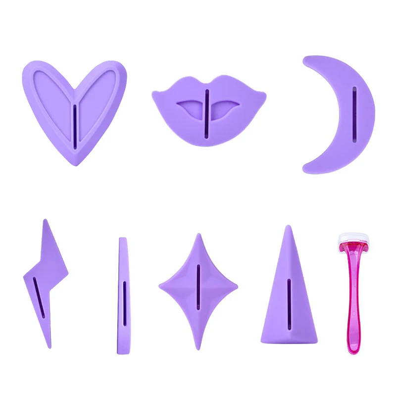 7Pcs Bikini Privates Shaving Stencil Set Female Pubic Hair Trimmer