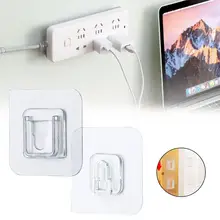 

10/5/1pair Double Sided Wall Adhesive Hook Paste Plug Socket Holder Cable Storage Plug Fixing Organize Seamles Waterproof Reusab