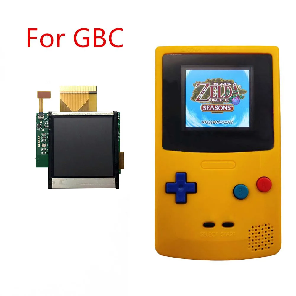 Comprar Reemplazo para GBC retroiluminación pantalla LCD Kits de modificación de Alta Luz para consola de GBC Nintend accesorios de juego de luz de pantalla LCD