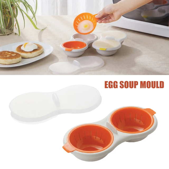 Cuiseur à œufs en plastique micro-ondes, 2 œufs pochés, outils de cuisson  pour les touristes, design de haute qualité - AliExpress