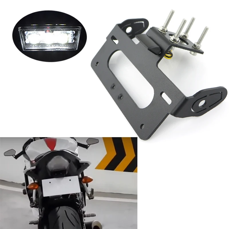 Suporte da Placa de Licença para Yamaha Yzf-r6 Cauda Traseira Tidy Fender Eliminator Kit Preto Motocicleta Alumínio r6 2006-2020