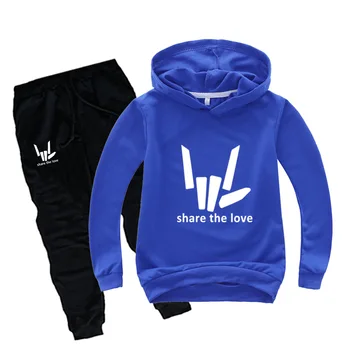 

DLF 2-16Y 2020 Youtuber Share The Love Tracksuit Kids Graphic Hoodie Pants 2pcs Sets Baby Boys Clothing Set Toddler Girl Outfits