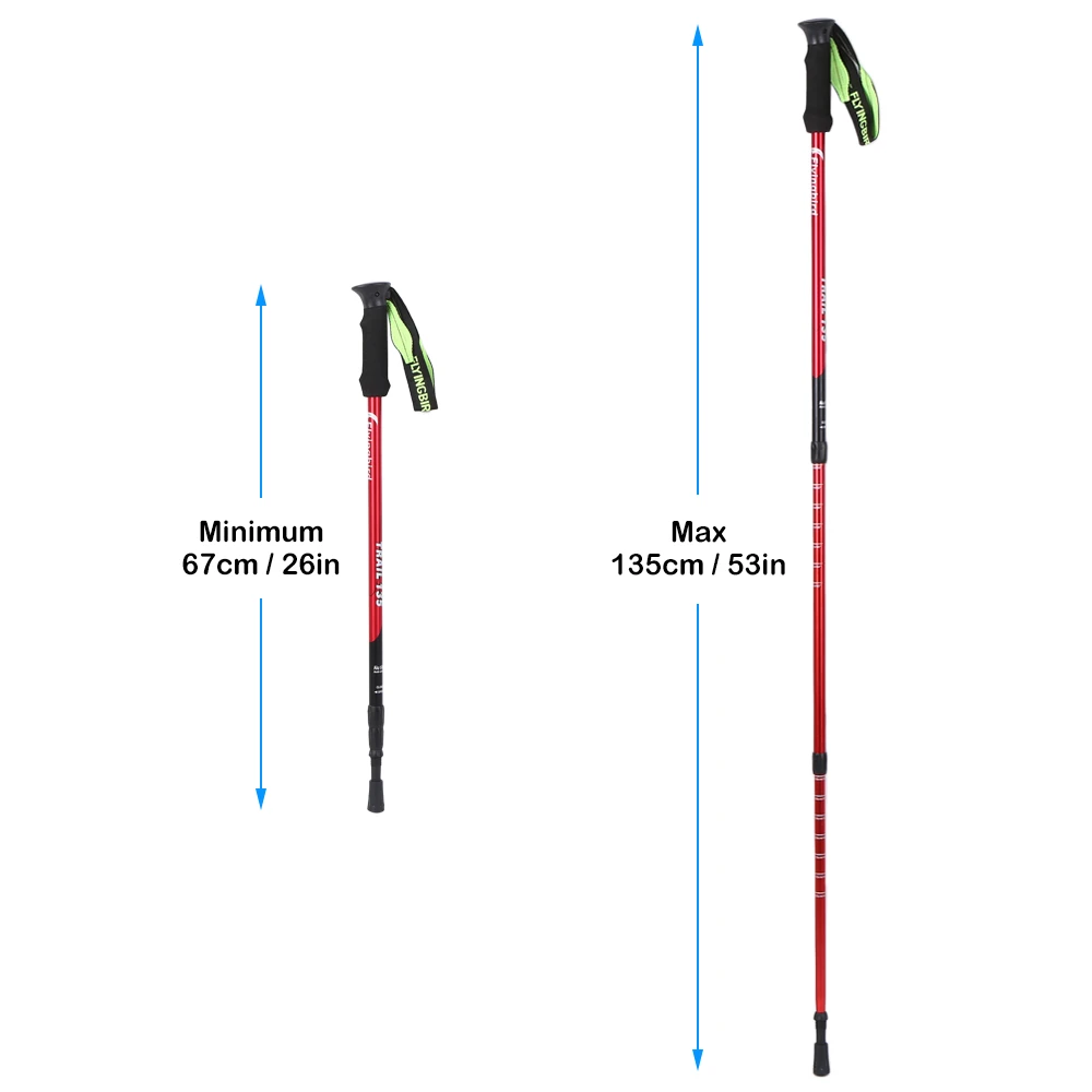 2 упаковки регулируемые треккинговые палки анти шок трости телескопические походные палки сверхлегкие Спортивные кемпинг альпинизма