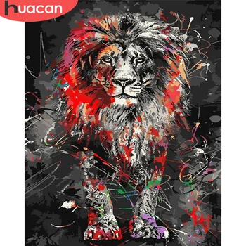 

HUACAN DIY Paint By Number Lion Hand Painted Painting Art Drawing On Canvas Gift Coloring By Numbers Animal Kits Home Decor