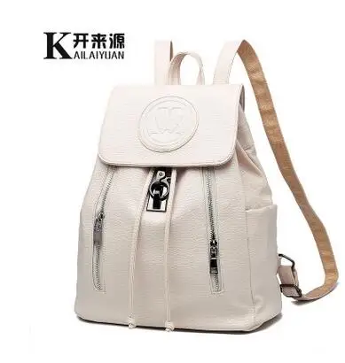 Женский рюкзак из натуральной кожи 2019new рюкзак с тиснением модница новая весенняя и Летняя мода для отдыха корейские женщины - Цвет: Белый