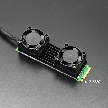 

M.2 SSD 2280 Radiator Dual Cooling Fans Cooler Kit For Samsung 970EVO/PM981a 3-pin Power Supplied By Motherboard