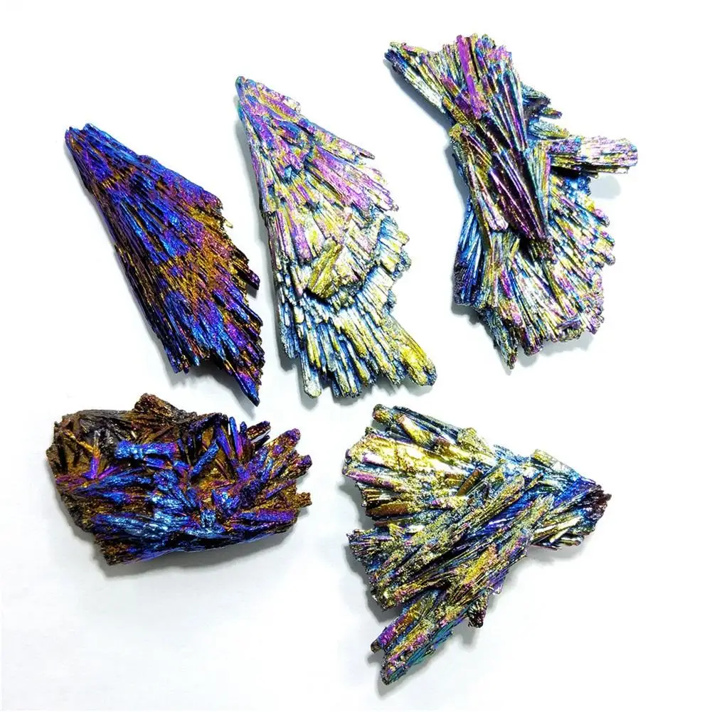 

Natural Quartz Crystal Jet Stone Rainbow Titanium Cluster Mineral Specimen Treatment Stone For Home Decoration