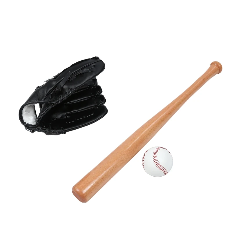 

25-Inch Solid Wood Beech Baseball Bat 10.5-Inch Baseball Glove Baseball Three-In-One Combination Suit Children
