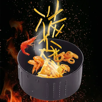 

2.6 / 3.5L Non-stick Air Fryer Basket Baking Drain Oil Pan Frying Accessories
