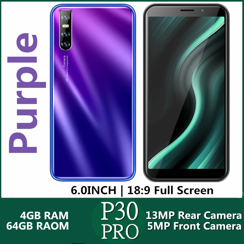 Оригинальные мобильные телефоны P30 Pro, 4 Гб ОЗУ, 64 Гб ПЗУ, Android, смартфоны, 13 МП, Celulares, разблокированные сотовые телефоны