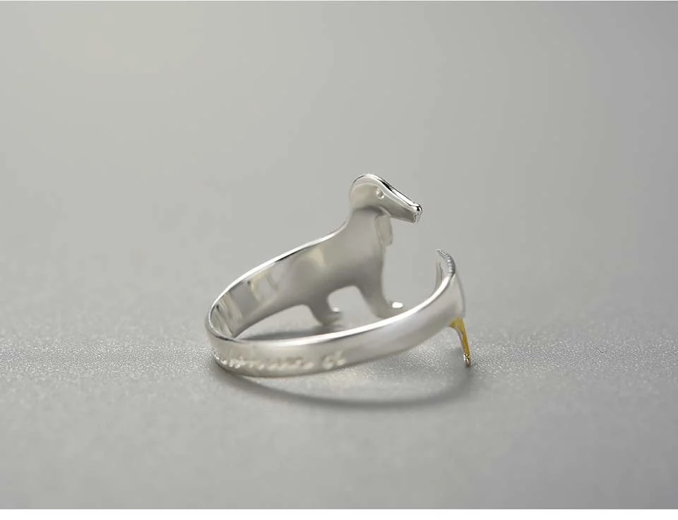 Silver Dachshund Wrap Ring engravement