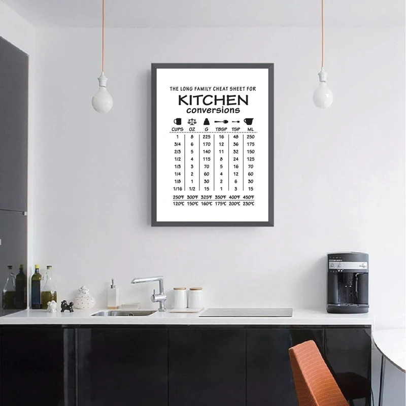 Kitchen-Conversion-Guide-Poster-Prints-Kitchen-Wall-Art-Decor-Kitchen-Rules-Signs-Art-Canvas-Painting-Picture (1)