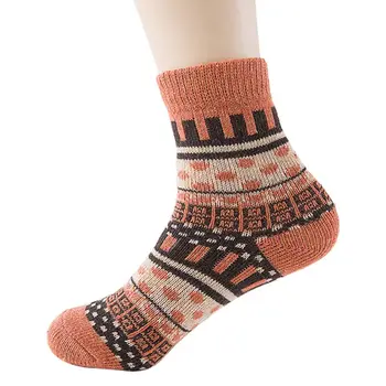 

Women Candy Color Polka Dot Geometric Ethnic Woolen Long Crew Socks Thicken Warm CORD