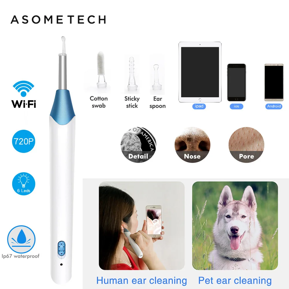 

5.5mm visualizer ear cleaner wireless inspection camera wifi endoscope for ios iphone android mini mirco otoscope camera