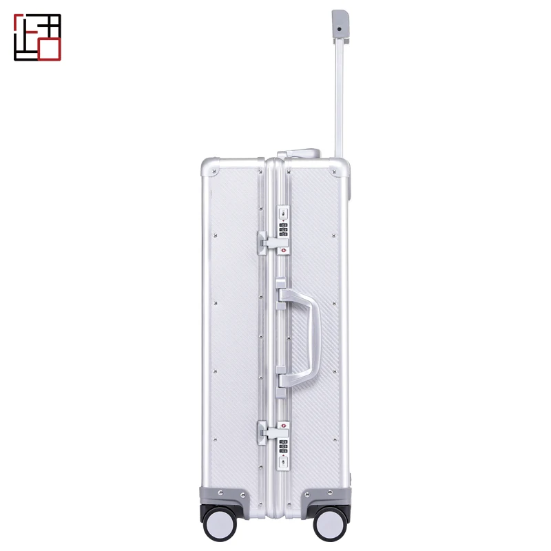 Brand Luxury New Design Carry On Suitcase Aluminum Magnesium Alloy Travel Rolling Luggage Silent Boarding Case TSA Lock