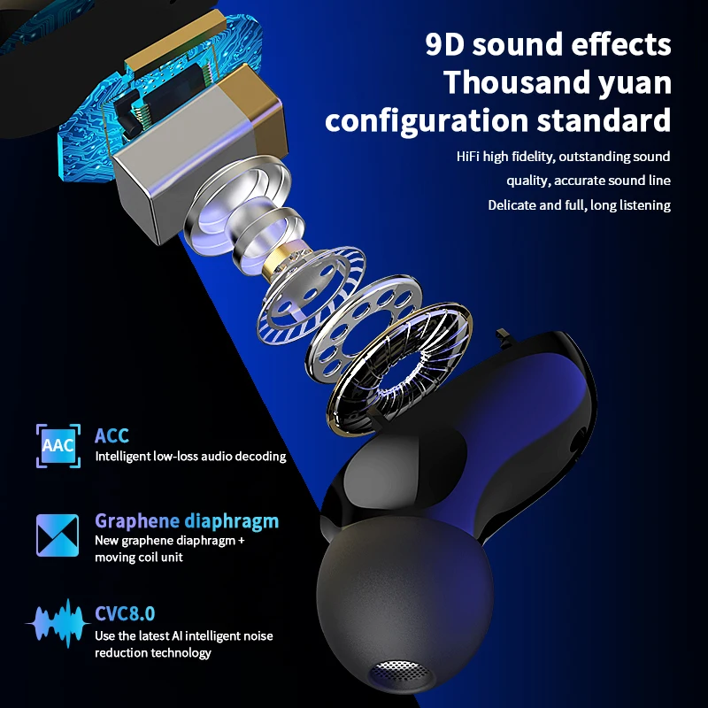 TWS Bluetooth 5 0 Earphones With Microphone LED power display Water Proof for xiaomi Samsung huawei iphone vivo oppo