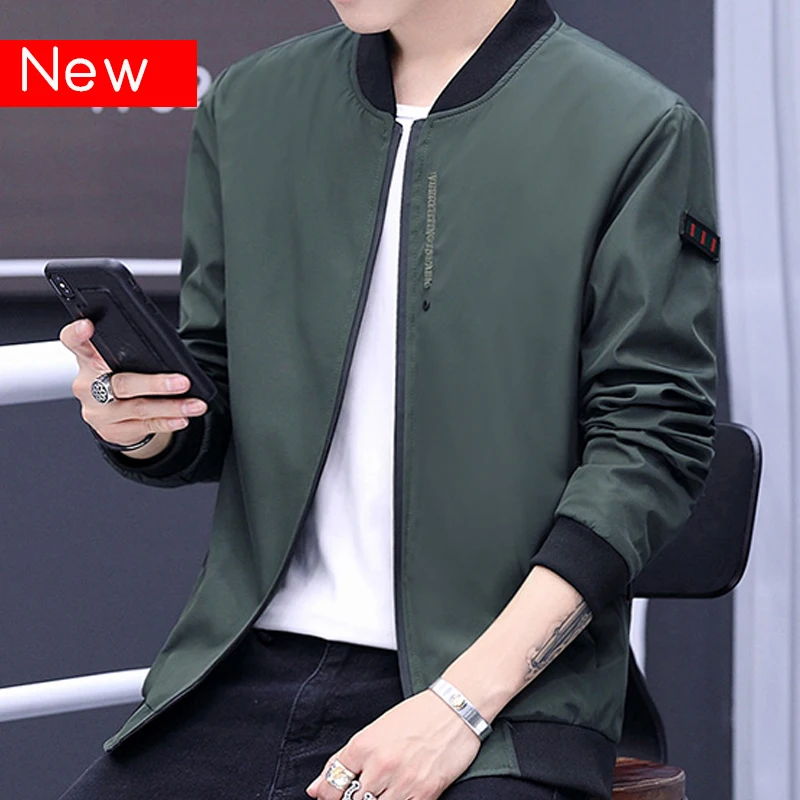 

2019 new brand spring and autumn men's bomber jacket casual men's jacket windbreaker collar jacket men's baseball slim jacket 5X