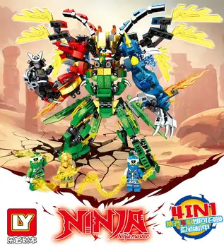 

Ninjago Ninja Dragon Building Blocks 4in1 Saints Buiding Bricks KAI JAY ZANE Figures Model Set DIY Toys for Children