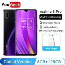 Realme 3 Pro глобальная версия 6 ГБ ОЗУ 128 Гб ПЗУ Snapdragon 710 AIE мобильный телефон 4045 мА батарея мобильного телефона VOOC Быстрая зарядка 3,0