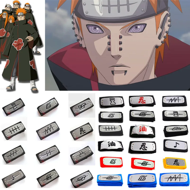 Наруто Акацуки Учиха Итачи боль Sharingan Косплей Реквизит повязка на голову Какаси