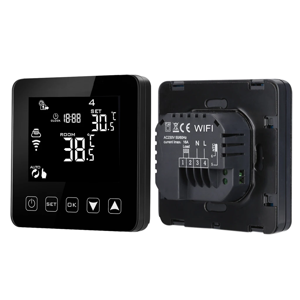 

WiFi Programmable Thermostat Echo Alexa Voice Control Electric Floor Heating Room Temperature Control 16A 100-240V