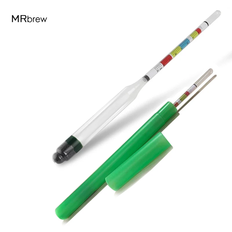 Hydrometer Tester 2Pcs/lot Triple Scale Hydrometer for Wine Beer Mead Kombucha Specific Gravity ABV Tester Measuring Tools