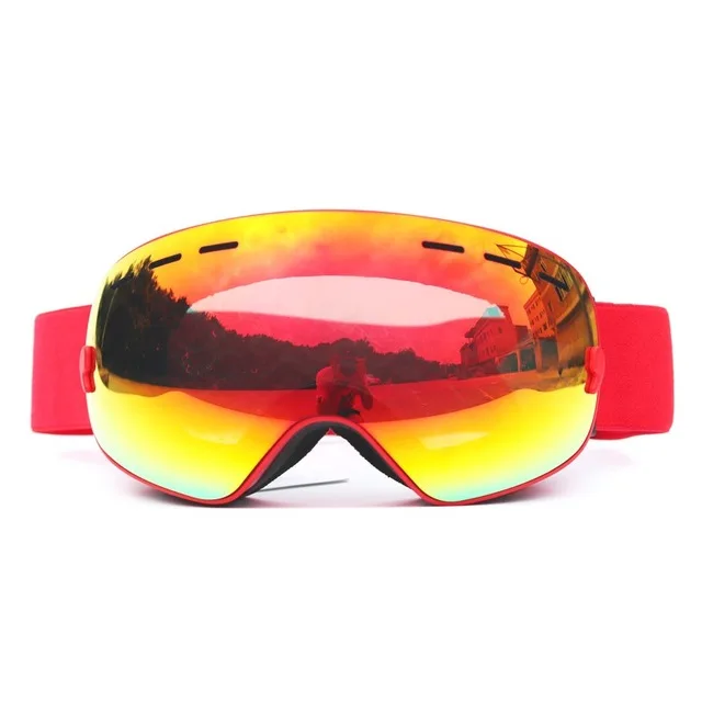 Брендовые лыжные очки двухслойные UV400 Анти-противотуманные лыжные маски Лыжные очки для мужчин женщин сноуборд очки Снегоход очки - Цвет: Фиолетовый