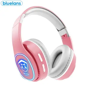 

Bluetooth 5.0 Wireless Led Light Support Tf Card Wireless Stereo Noise Reduction High Quality Sound Music Game Headphones