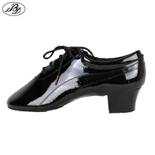 Мужская обувь для латинских танцев; BD 424; обтекаемая модель с раздельной подошвой; лакированная блестящая Обувь для бальных танцев; Лакированная обувь с раздельной подошвой