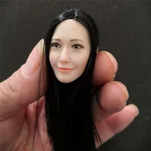 

In Stock 1/6 Female Figure Accessory Sister Furong Smile Beauty Planted Hair Head Sculpt Carved Model for 12 inches Pale Body