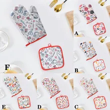 Рождественская выпечка, анти-горячие перчатки, печь, теплоизоляционный коврик, рождественские рукавицы и Прихватки, коврик для барбекю, домашние кухонные инструменты