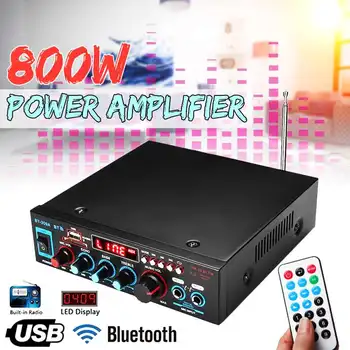 

800w BT Amplifier 110V/220V DC 12V AUX input USB SD Home Theater Amplifiers Car Amplifiers Audio Power Amplifier