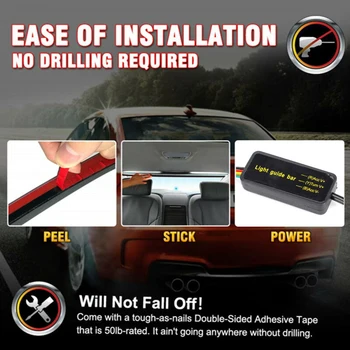 

Safe Brake lights Stop 3rd Rear Tail Signal Strip Lamps Auto Parts 100cm