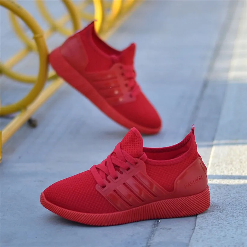 Red Running Shoes For Women Lace-up Woman Sneakers Breathable Cheap Women Sport Shoes New High Quality Light Women's Shoes Black