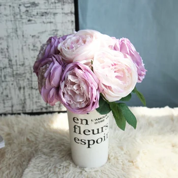 

5pcs artificial roses white silk fake roses flower faux heads high quality DIY wedding home decoration scrapbook accessories