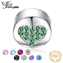 JewelryPalace кубического циркония 925 пробы серебро надежда круглый сердце шарики-брелки Fit Браслеты браслеты Модные украшения