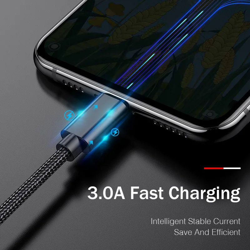 Micro USB Cable Cord Metal Nylon Microusb Cable Data Wire Cord Charging Micro usb cable for Samsung Xiaomi Huawei HTC Sony Lg