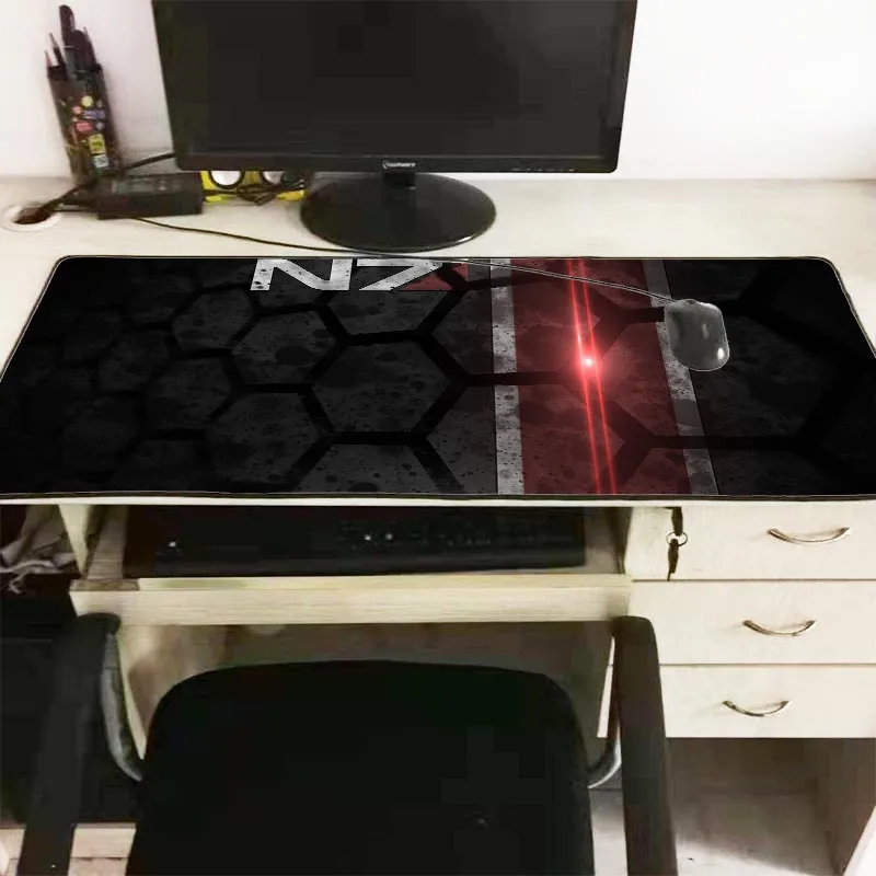 XGZ большой массовый эффект N7 логотип игровая скорость Коврик Для Мыши Компьютерный геймер не скользящий коврик для мыши Блокировка края клавиатура подставка для ноутбука Настольный коврик