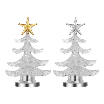 

2 Pcs RGB Flashing Light Acrylic Colorful Glowing LED Light Bedside Lamp USB Night Light for Christmas Party Festival