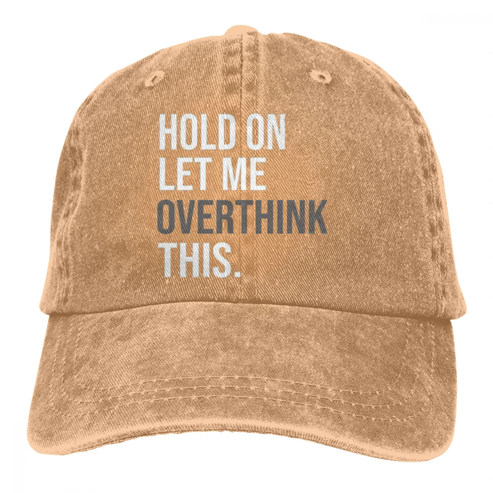 Удерживайте позвольте мне обдумывать этот Casquette синий унисекс Мужские Женские джинсовые бейсболка с ремешком кепки Регулируемый Гольф папа шляпа - Цвет: Хаки