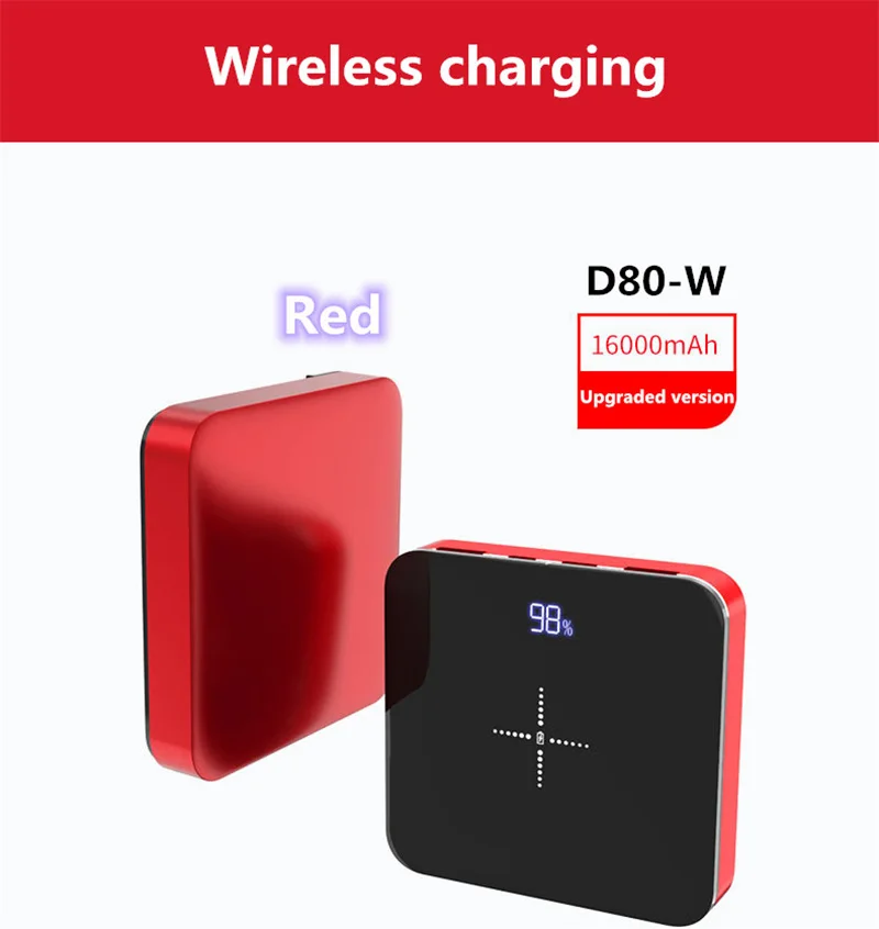 16000mAh мини банк питания 2.0A быстрая зарядка банк питания двойной USB Портативное алюминиевое быстрое зарядное устройство расширенная батарея для телефона