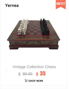 New Wood Chess Chinese Retro Terracotta Warriors Chess Wood Do Old Carving Resin Chessman Oversized Chess Piece Premium Yernea