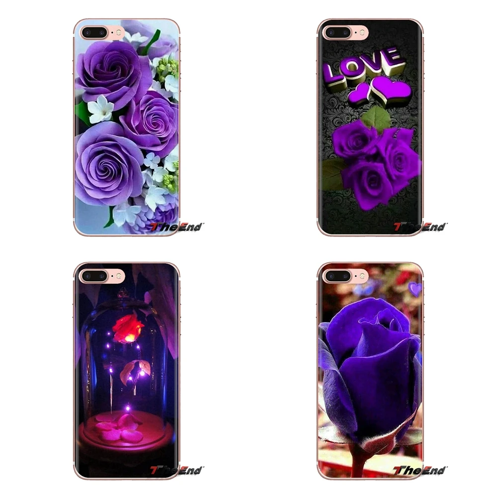 Transparent Soft Shell Covers Life And Beauty purple rose For iPod Touch Apple iPhone 4 4S 5 5S SE 5C 6 6S 7 8 X XR XS Plus MAX |