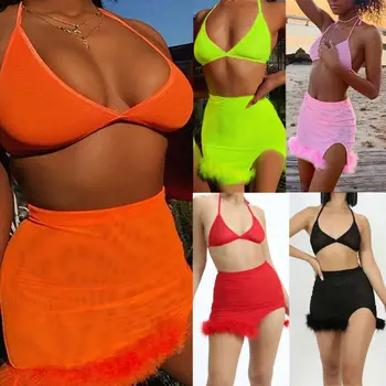 

Womens Neon Green Buckle Top Skirt Co Ord Party Holiday Mini Dress Two Piece Set