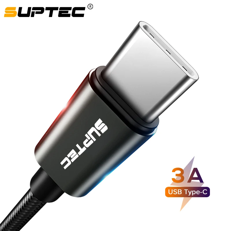 SUPTEC usb type-C кабель 3A провод для быстрого заряда USB-C кабель для передачи данных Quick Charge 3,0 шнур для samsung S9 S8 Xiaomi mi9 type-C устройств