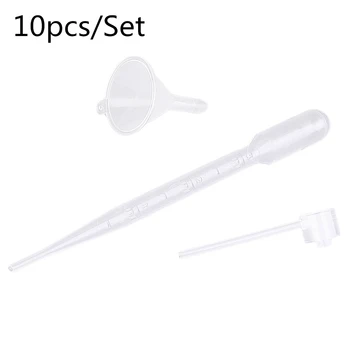 

10Pcs Reusable Funnels And Transfer Pipettes Set Tools For Perfume Liquid Essential Oils Sprayer Mixing Dropper For Lab Makeup