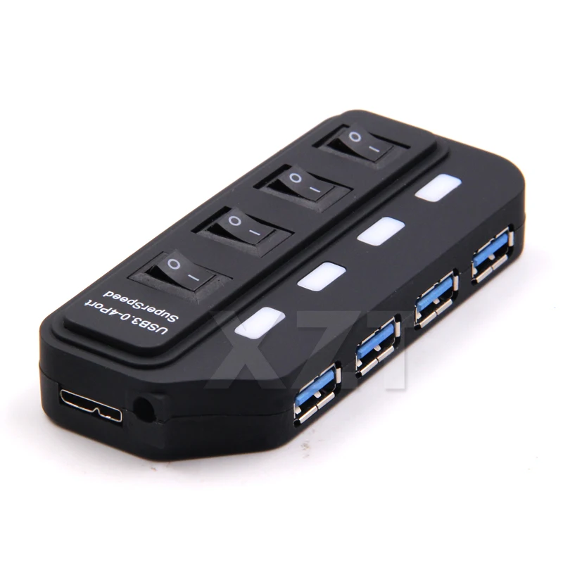 USB 3,0 концентратор 4 порта с светодиодный зарядное устройство питания несколько USB Высокоскоростной разветвитель 5 Гбит/с USB-HUB адаптер для ПК планшетный компьютер