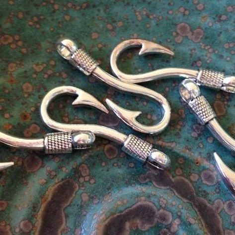 

ELANOR 10pcs Fishhook Connector Pendant Charm,Bracelet Charm,DIY Accessory Jewelry Makin
