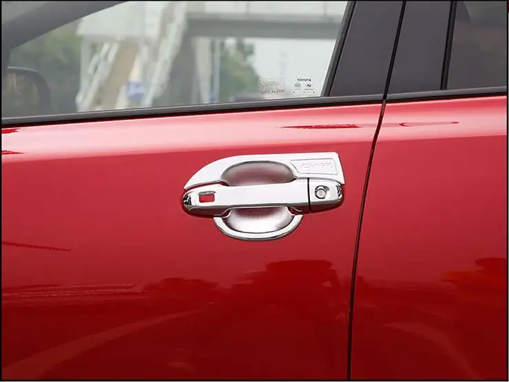ABS наружная дверная чаша декоративная рамка Автомобильная Наружная ручка блестки защитный патч рамка внешняя модификация для Toyota C-HR - Цвет: Черный